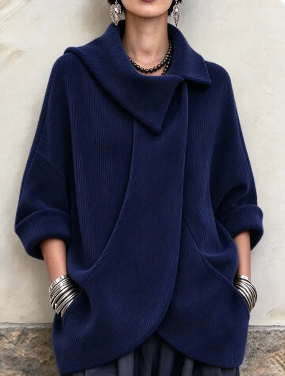 Lenneke - Chaqueta Oversize Con Cuello Asimétrico y Bolsillos