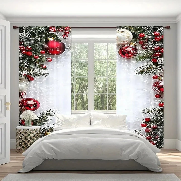 FrostLinen - Cortinas con Motivos Navideños