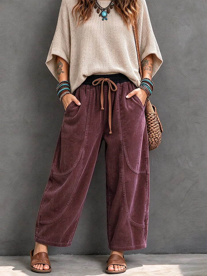 Karisma - Pantalones Informales De Pana Con Cintura Elástica