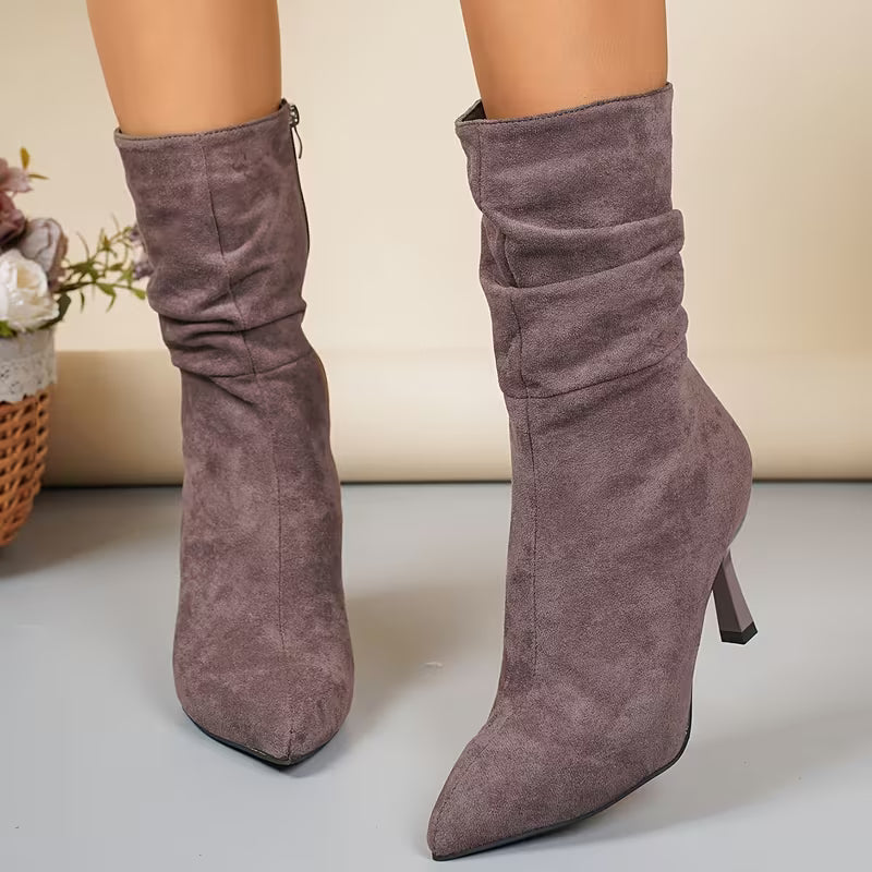 Tittana - Botas De Tacón Medio Con Puntas Afiladas