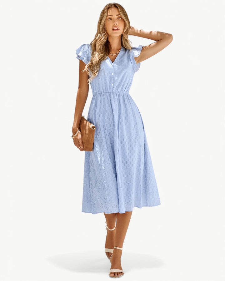Julieta - Vestido Midi Con Mangas Con Volantes
