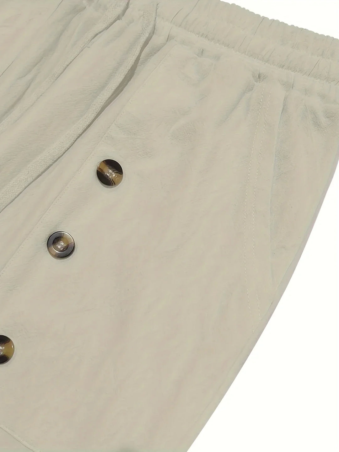 Beslan - Pantalones Elegantes De Pierna Recta Con Botones Dorados