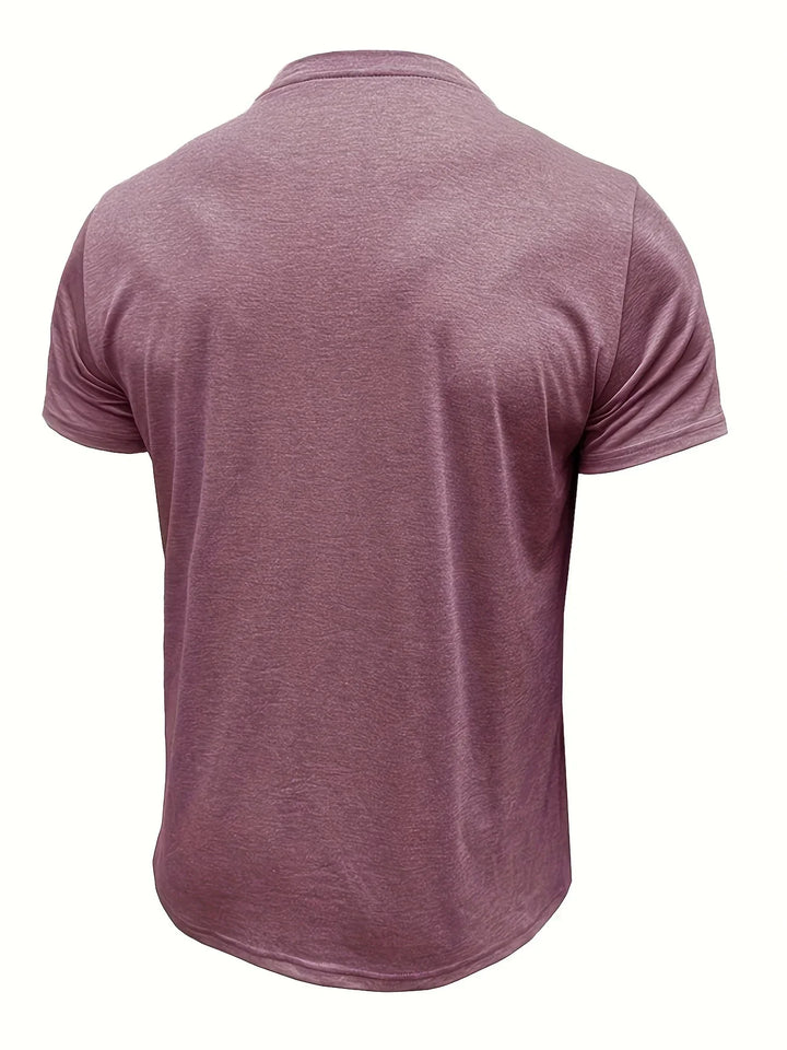 Saxon - Camiseta Elegante De Cuello Redondo Con Bolsillo