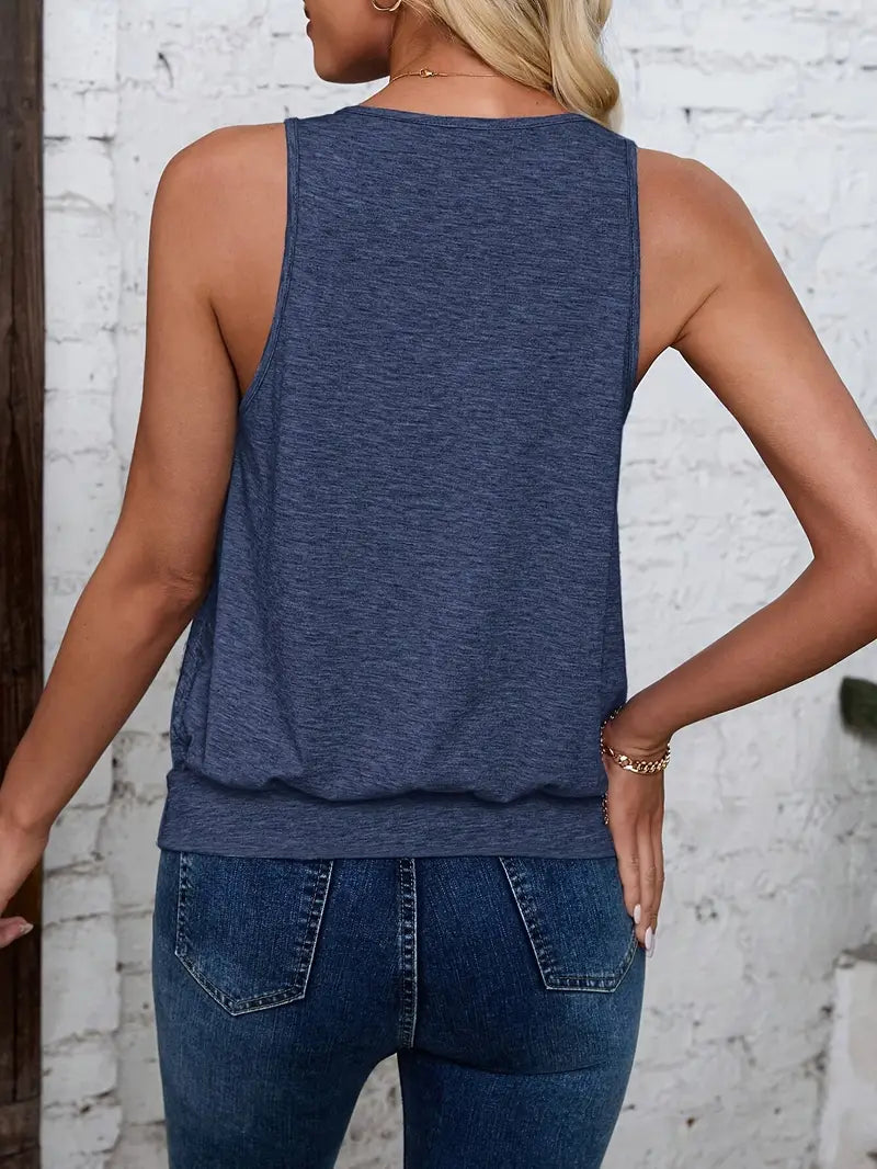 Afroditi - Camiseta Casual De Punto Con Cuello En V
