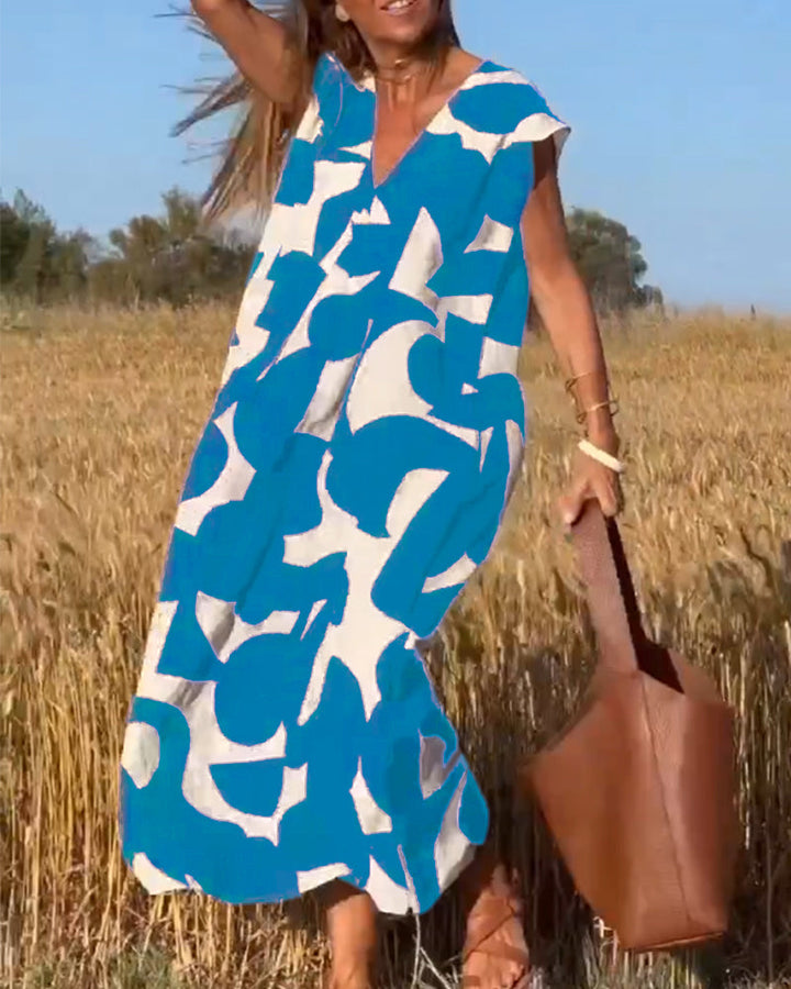 Sarinya - Vestido Estampado Con Cuello En V