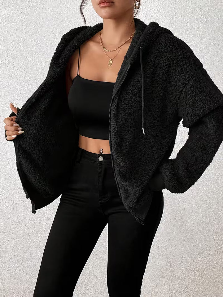 Keriana - Chaqueta Informal Con Capucha, Cálida Y Peluda