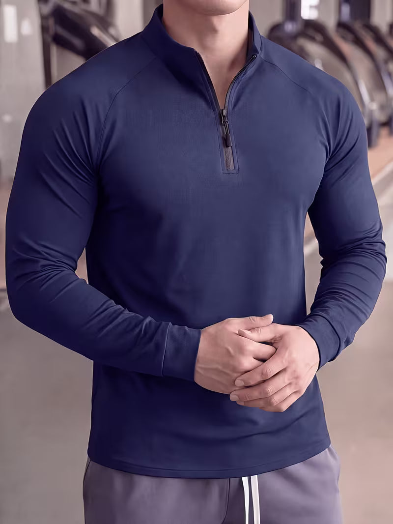 Zerdan - Sudadera De Manga Larga Con Media Cremallera