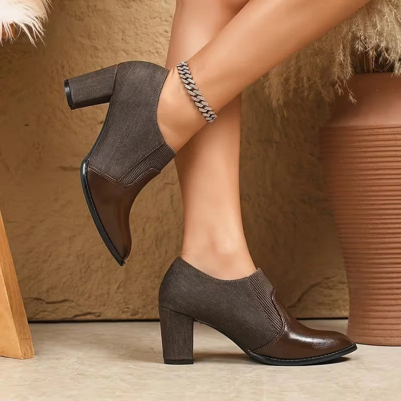Shanika - Botas De Ante Con Tacón Grueso