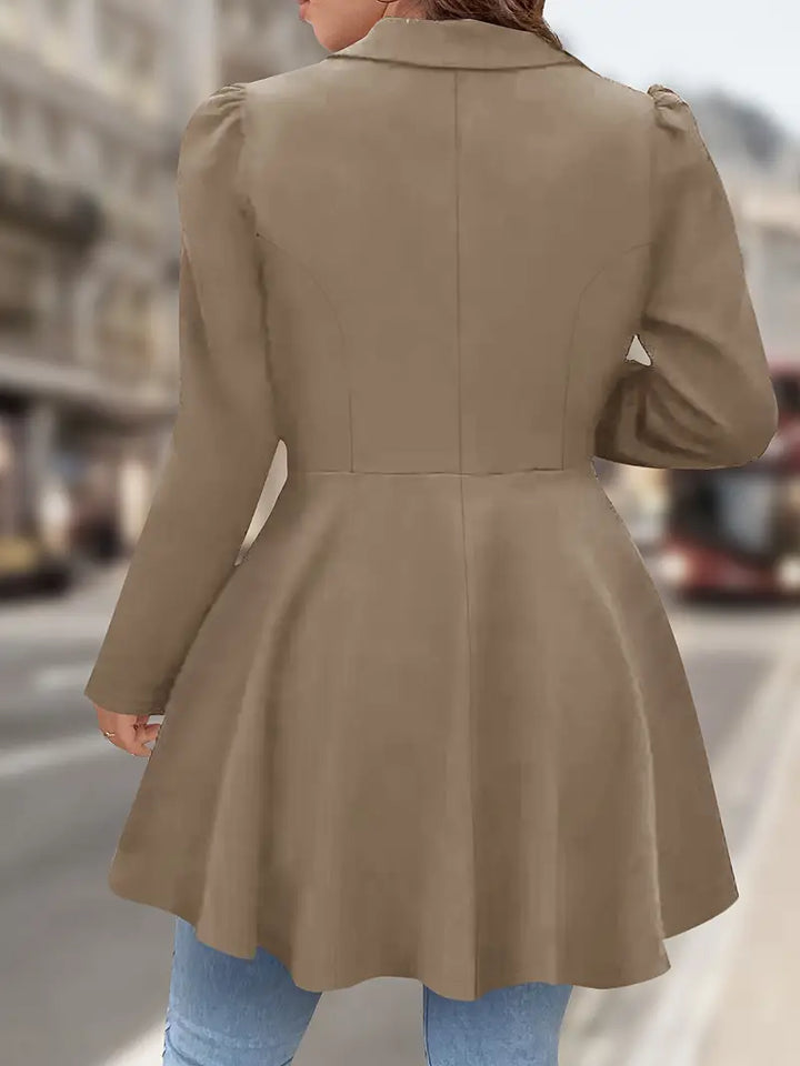 Mackayla - Elegante Blazer De Manga Larga Con Un Solo Botón