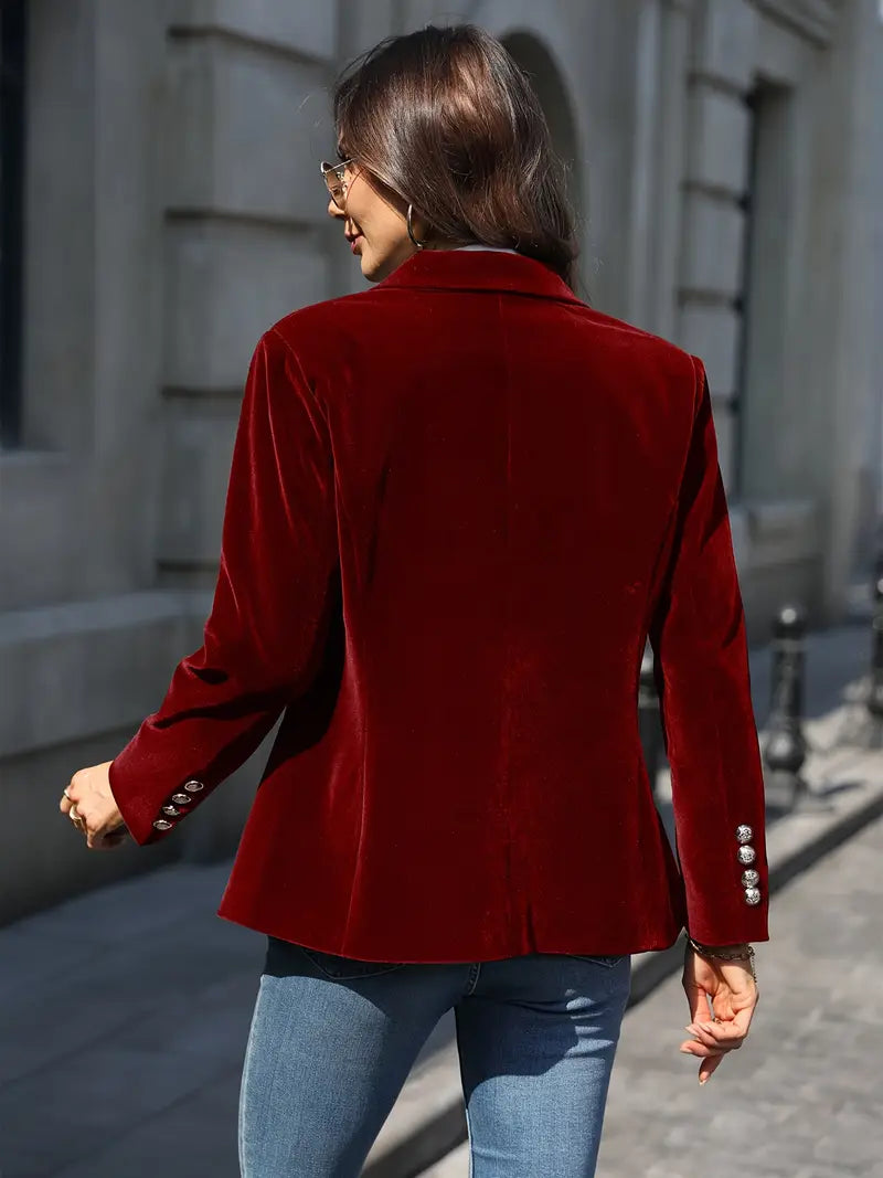 Elīna - Blazer De Terciopelo a La Moda