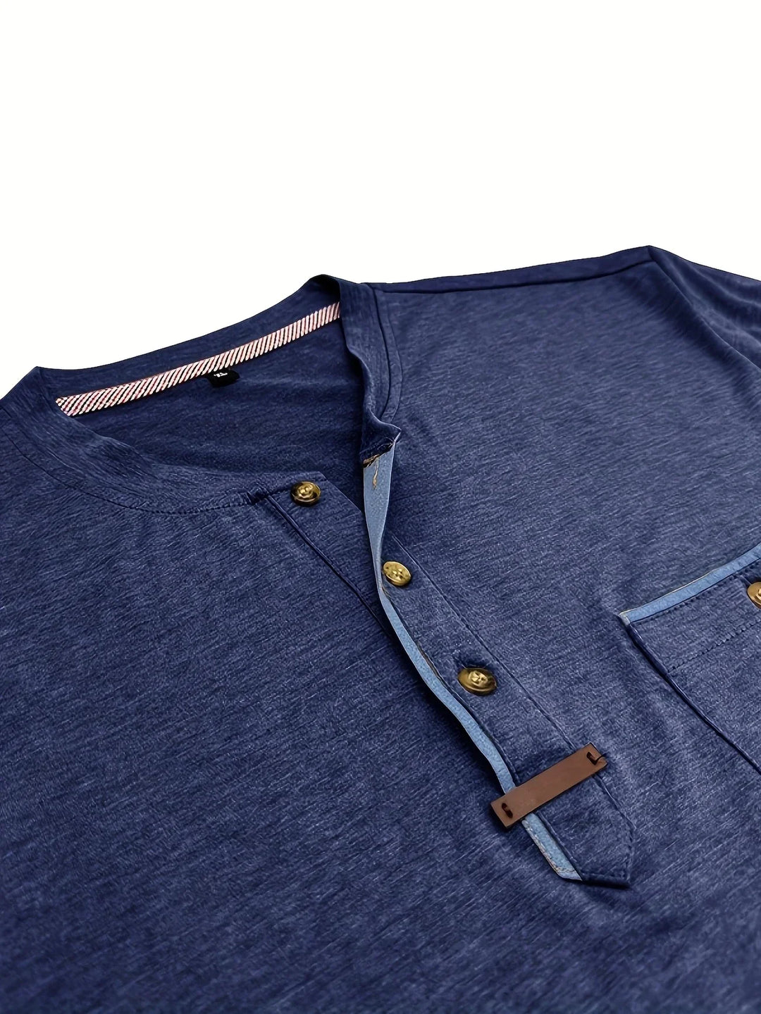 Saxon - Camiseta Elegante De Cuello Redondo Con Bolsillo