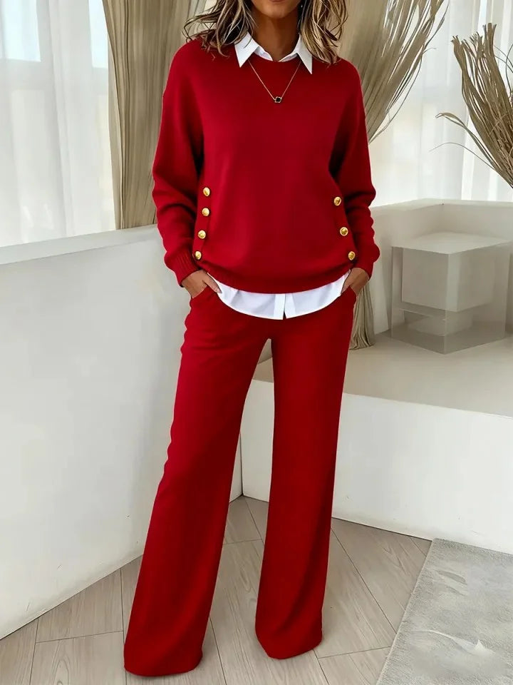 Pavetta - Conjunto Cómodo De Jersey De Manga Larga y Pantalón