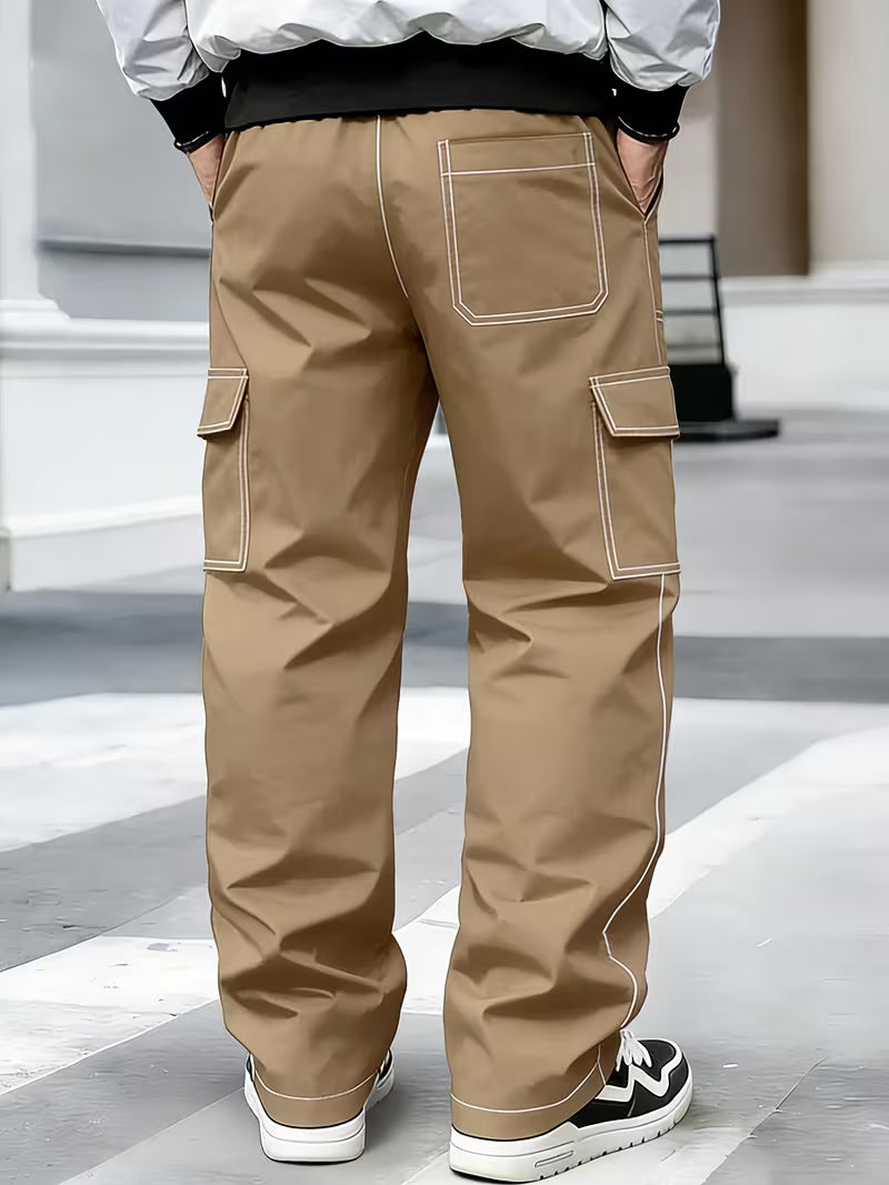 Jamein - Pantalones Cargo Con Costuras en Contraste
