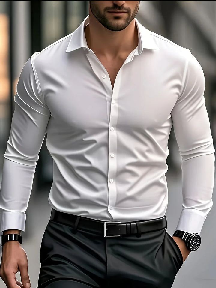 Byron - Elegante Camisa De Manga Larga Con Btones