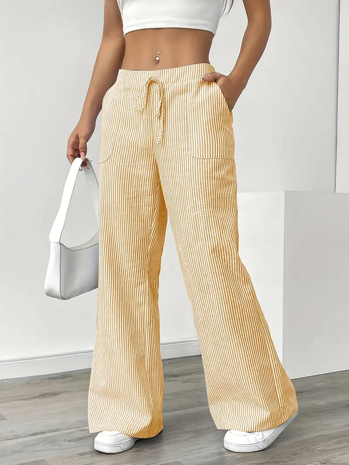 Alina - Pantalón Elegante A Rayas Con Bolsillos