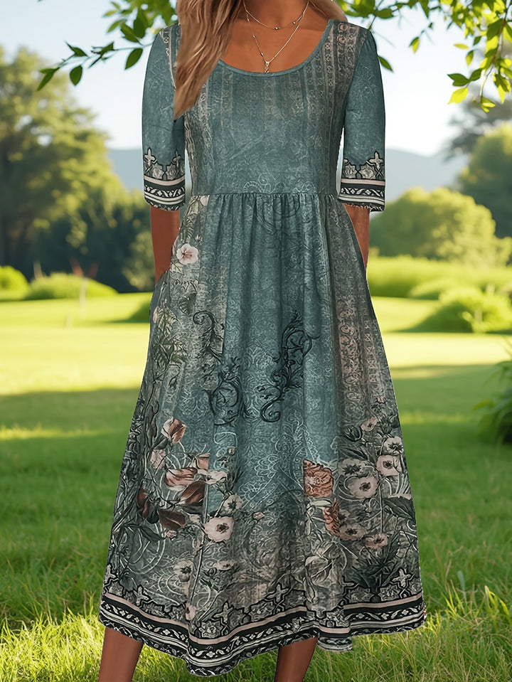 Jeeni - Vestido De Manga Corta Con Estampado Floral