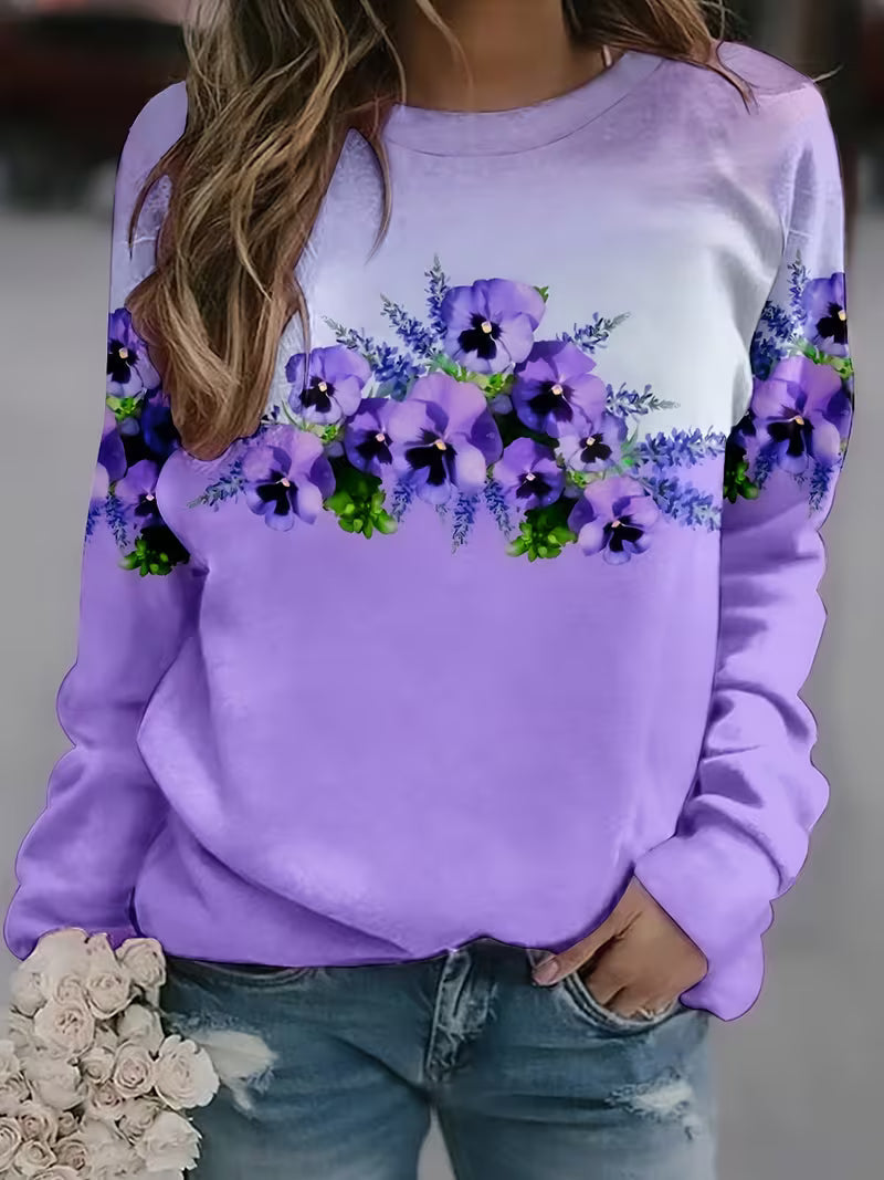 Elif - Sudadera De Manga Larga Con Estampado Floral