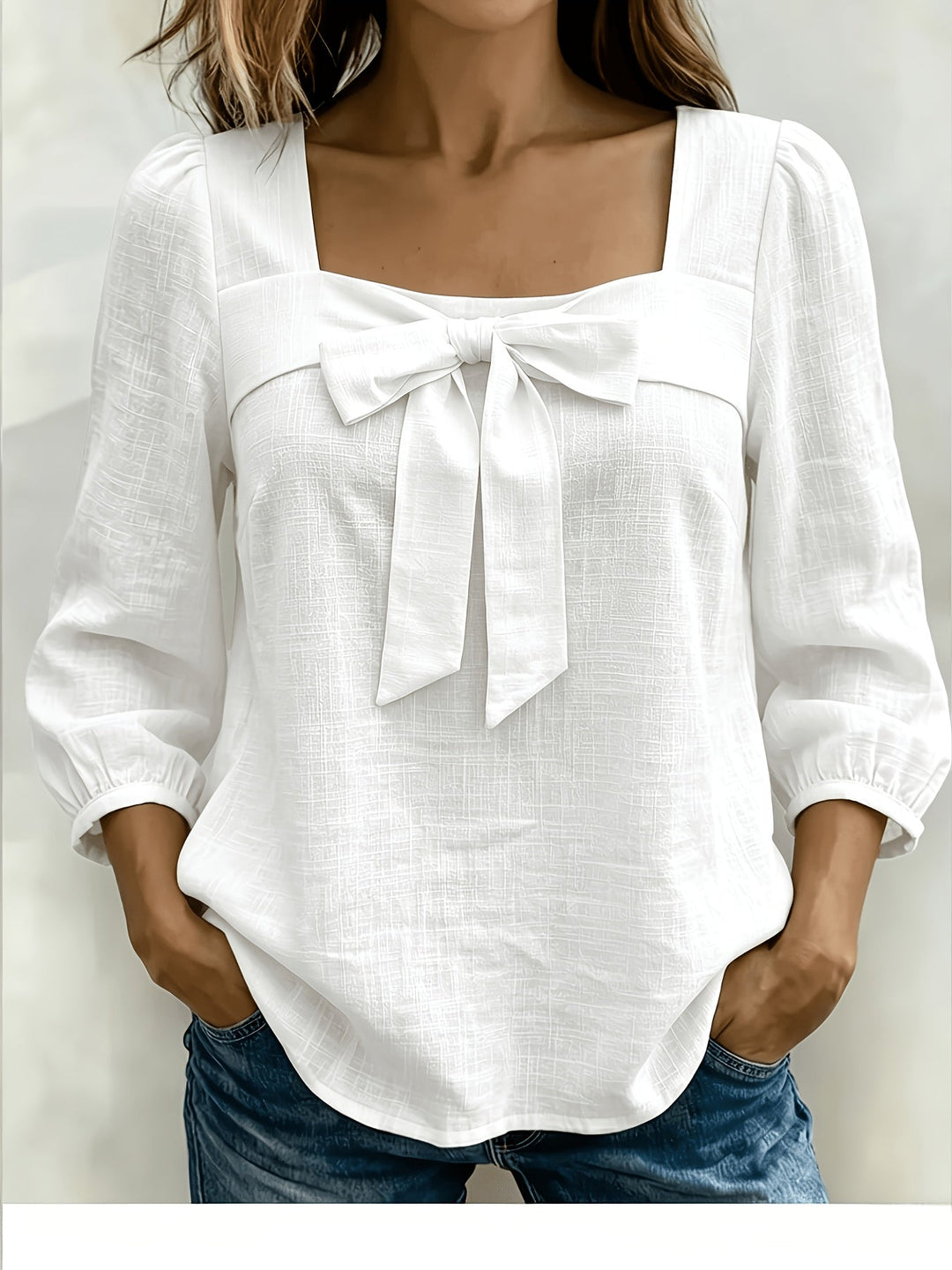 Monnie - Camisa Informal De Verano Con Lazo