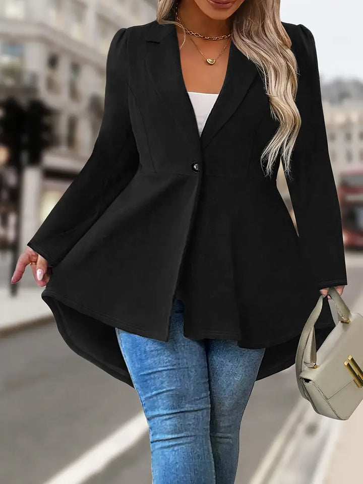 Mackayla - Elegante Blazer De Manga Larga Con Un Solo Botón