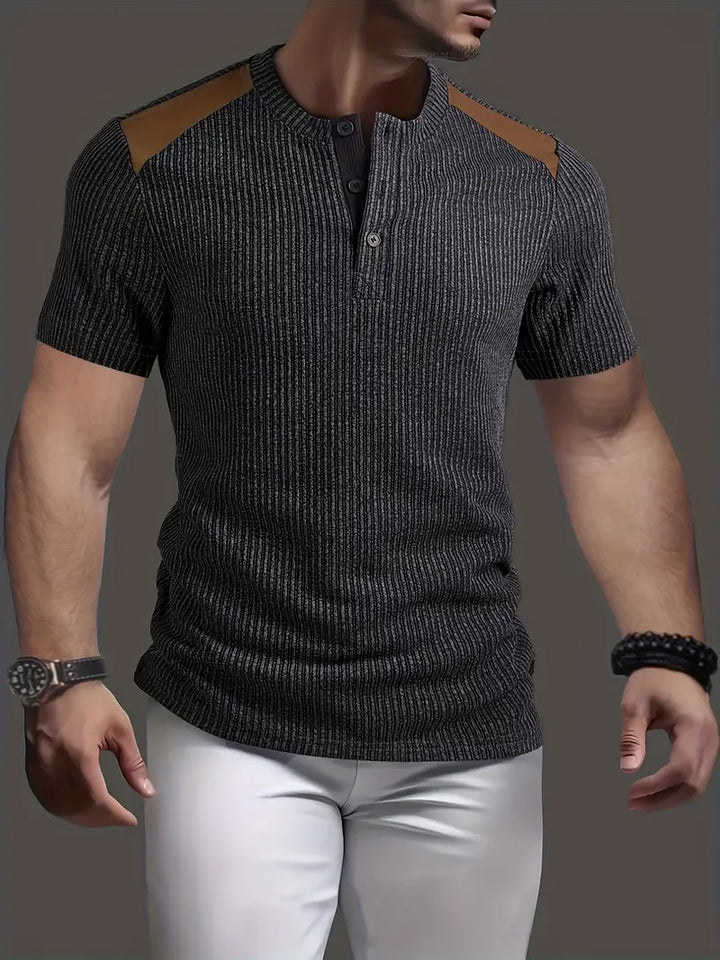Cihan - Camisa Informal de Punto a Rayas