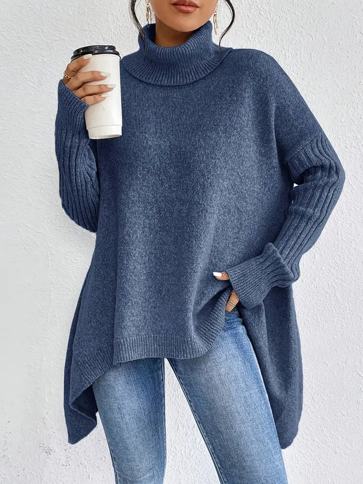 Laora - Jersey Informal De Manga Larga y Cuello Alto