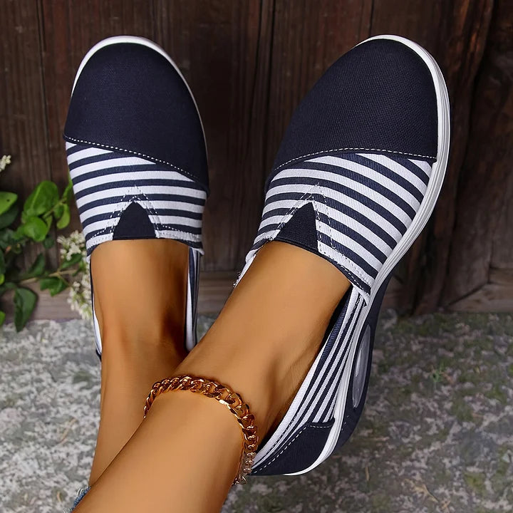 Tasha - Cómodas Zapatillas Ortopédicas Sin Cordones Rayas