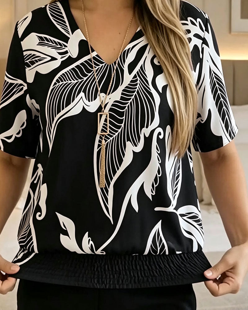 Isheba - Blusa Elegante De Manga Corta