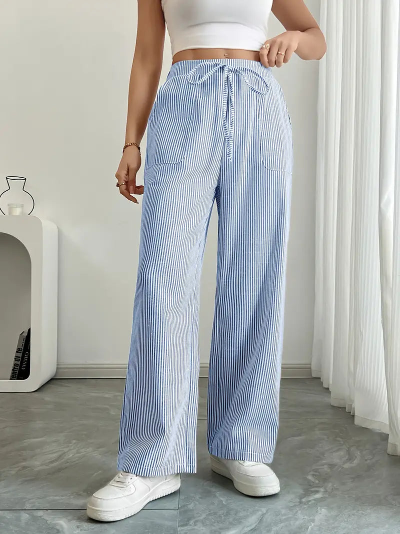 Alina - Pantalón Elegante A Rayas Con Bolsillos