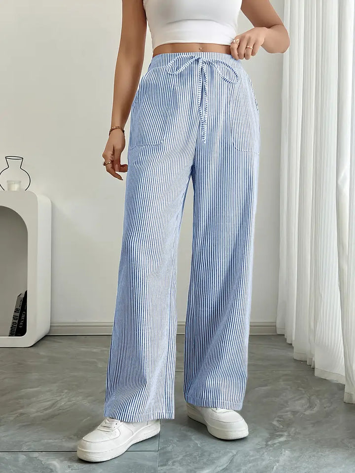 Alina - Pantalón Elegante A Rayas Con Bolsillos