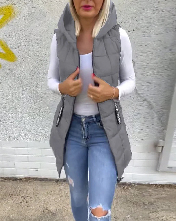 Laruna - Abrigo Acolchado Sin Mangas Con Cremallera