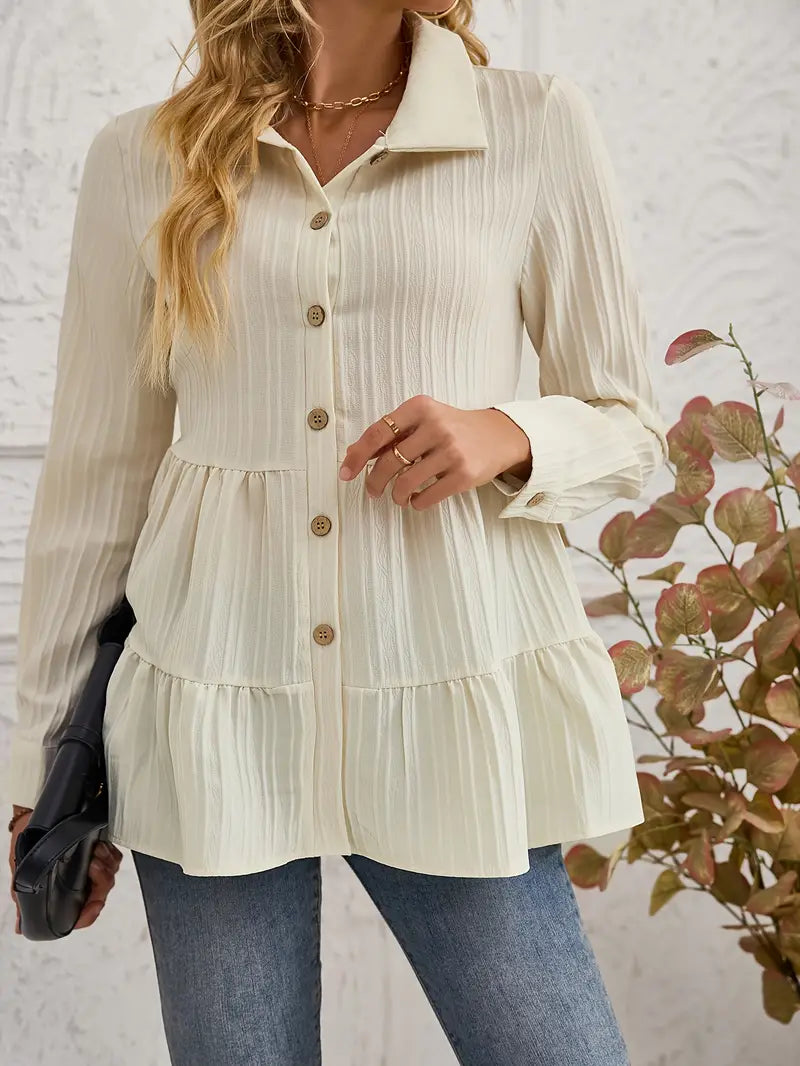 Majlinda - Elegante Camisa De Manga Larga Con Botones