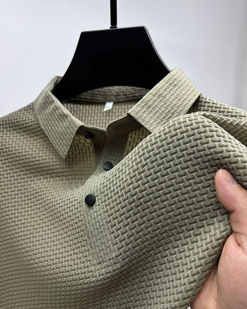 Prestigio - Polo Elástico de Manga Corta Camisa