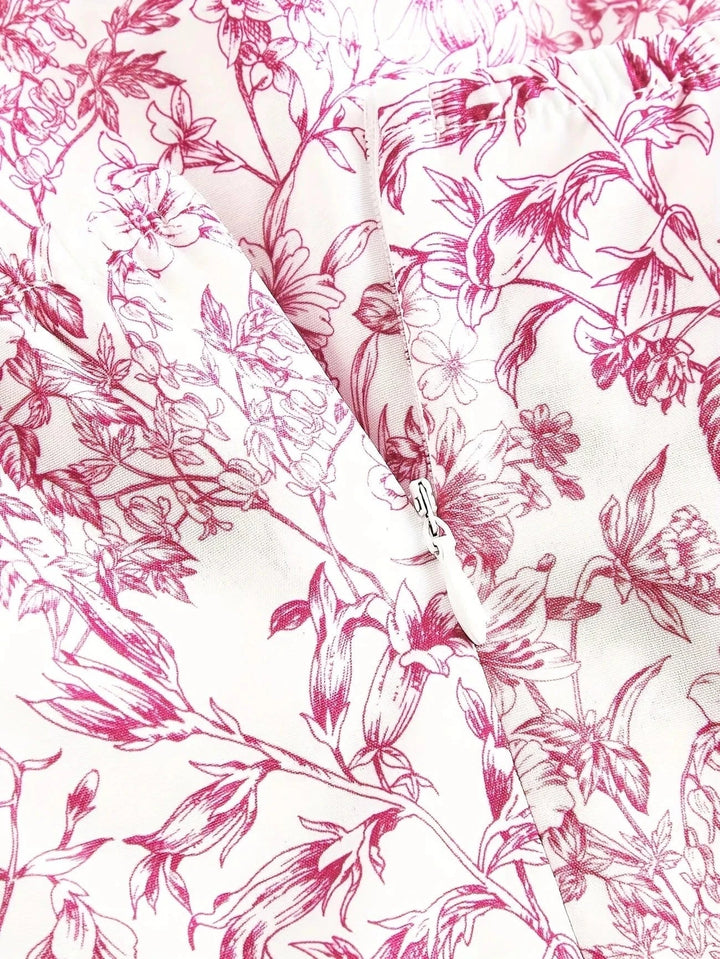 Ortagus - Vestido Floral Con Volantes