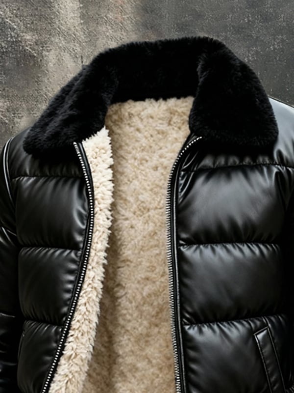 Pogba - Chaqueta Vintage Para Exteriores Con Cuello de Piel