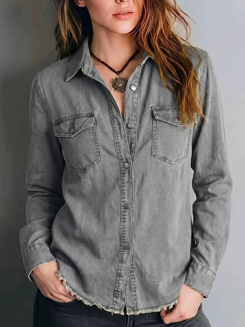 Blazka - Camisa Elegante Con Botones en La Parte Delantera Y Bolsillo