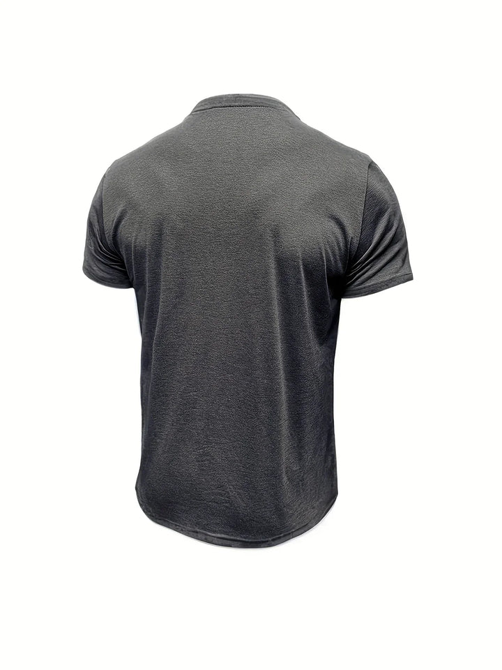 Saxon - Camiseta Elegante De Cuello Redondo Con Bolsillo
