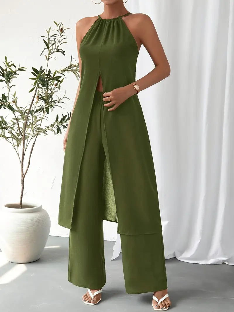 Eirini - Elegante Conjunto De Dos Piezas Sin Mangas