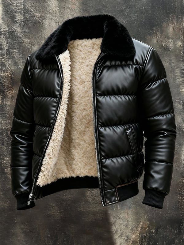 Pogba - Chaqueta Vintage Para Exteriores Con Cuello de Piel