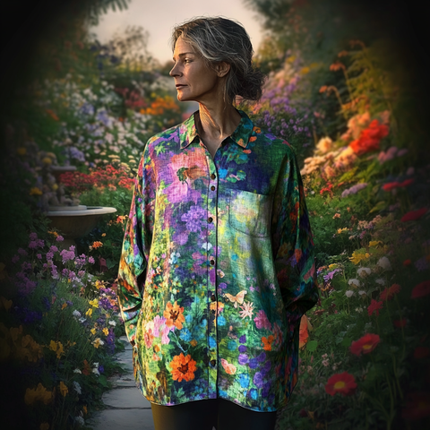 Luiza - Camisa Floral Artesanal