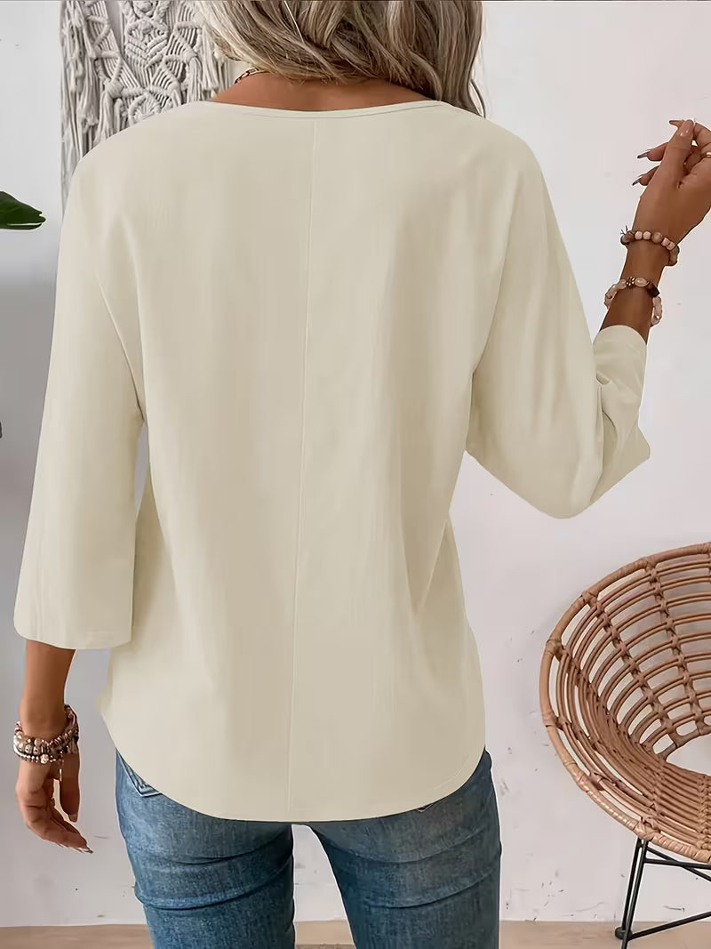 Sheril - Camiseta Holgada Con Mangas Enrollables y Estampado Floral