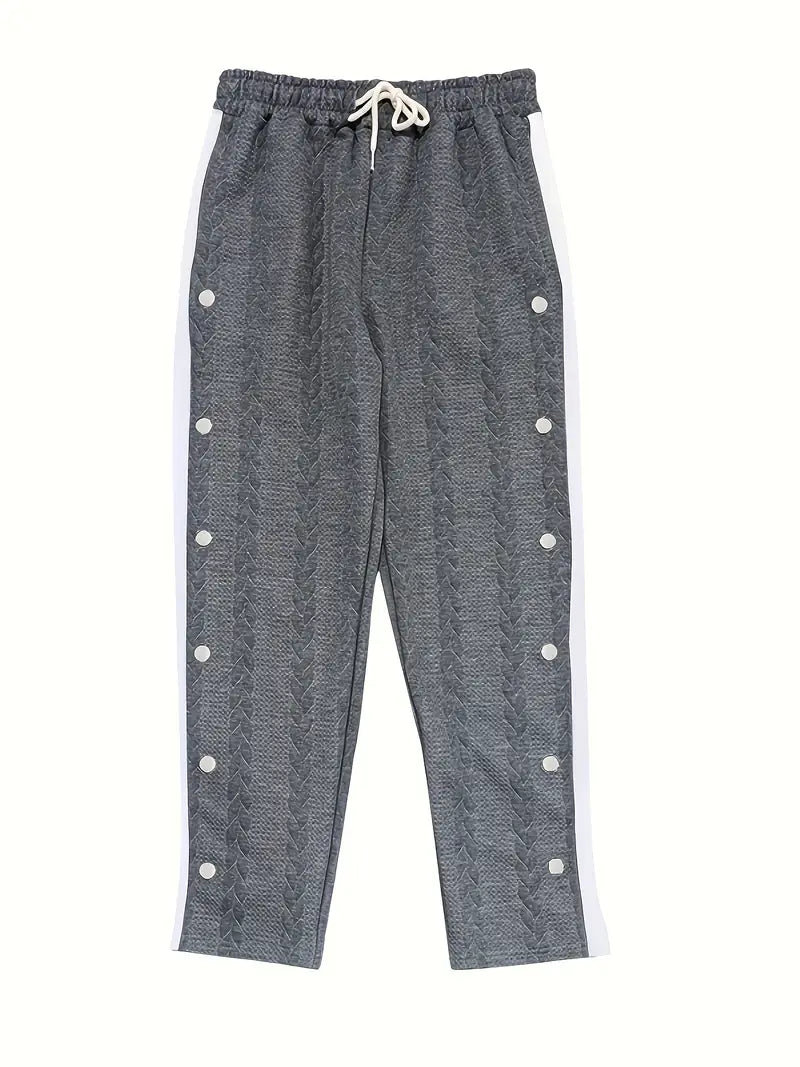 Jonass - Pantalones Anchos De Punto Con Botones Laterales