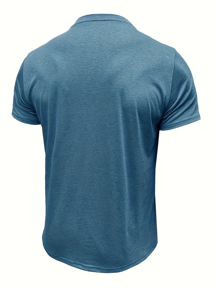 Saxon - Camiseta Elegante De Cuello Redondo Con Bolsillo