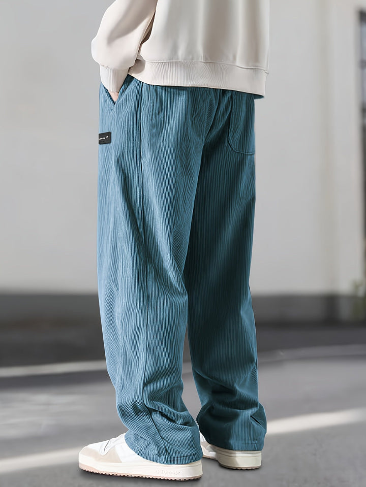 Asher - Pantalones Rectos Con Cintura Ajustable Con Cordón