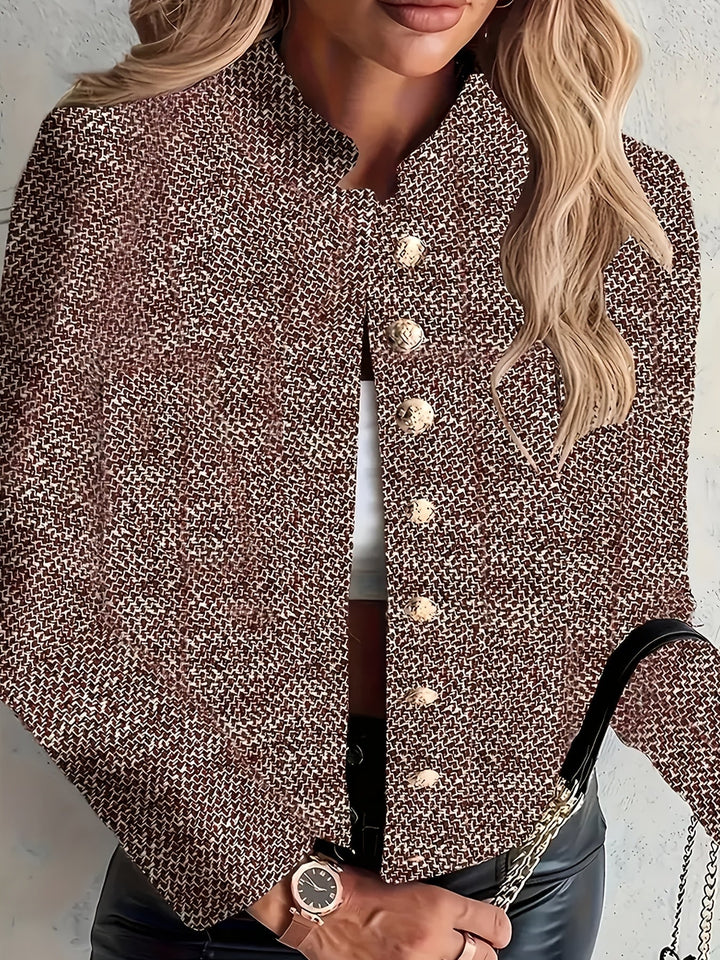 Aruzhan - Elegante Chaqueta De Manga Larga Con Botones