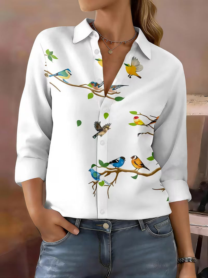 Joena - Camisa Estampada De Manga Larga