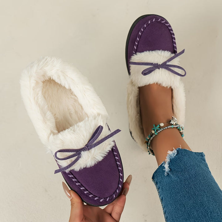 Suzia - Cómodas Zapatillas De Felpa Con Lazo