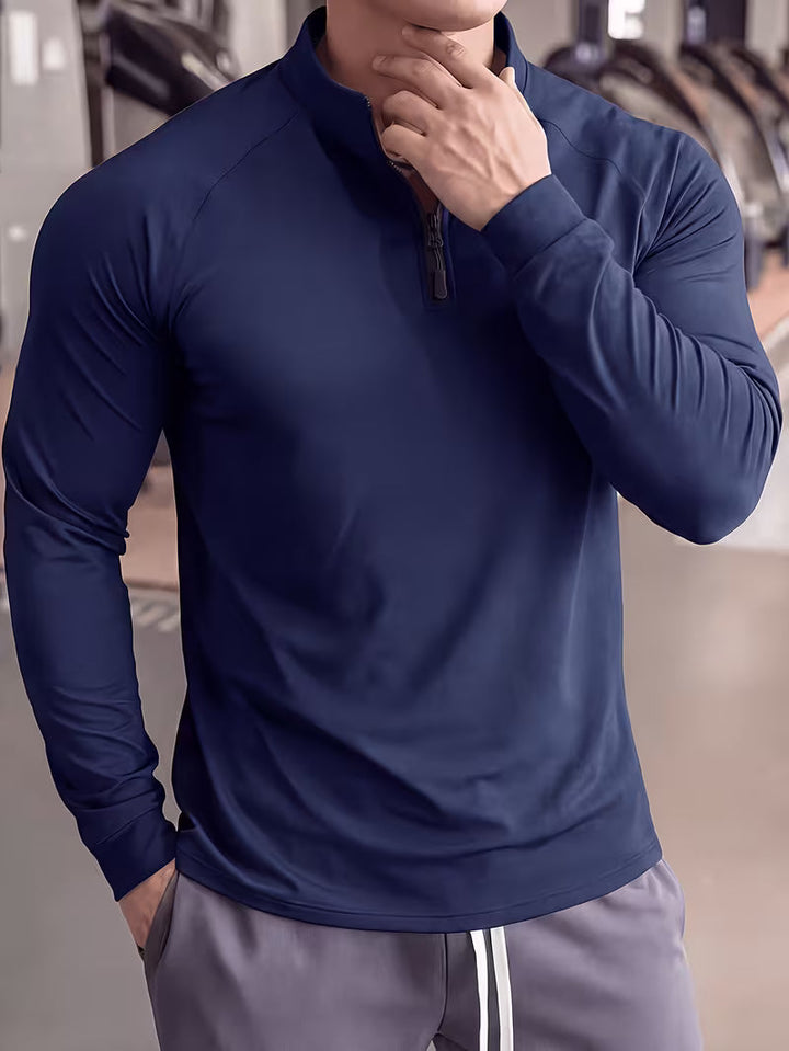 Zerdan - Sudadera De Manga Larga Con Media Cremallera