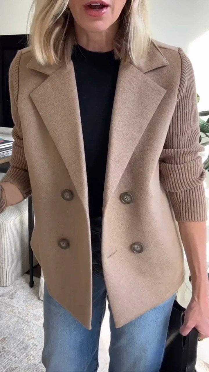 Kittiya - Elegante Blazer De Punto Con Manga Larga
