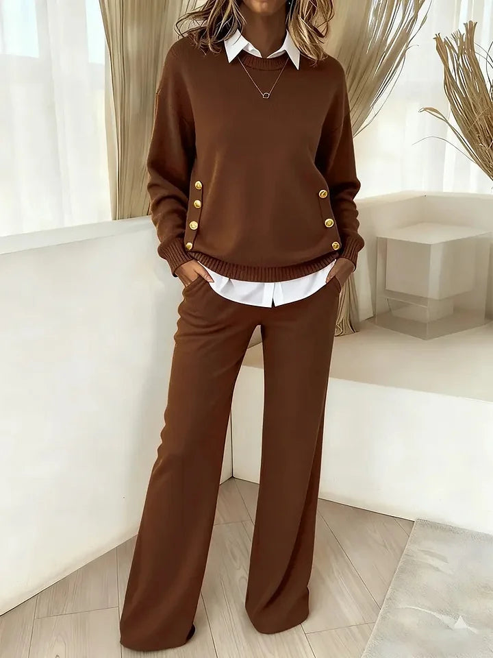 Pavetta - Conjunto Cómodo De Jersey De Manga Larga y Pantalón