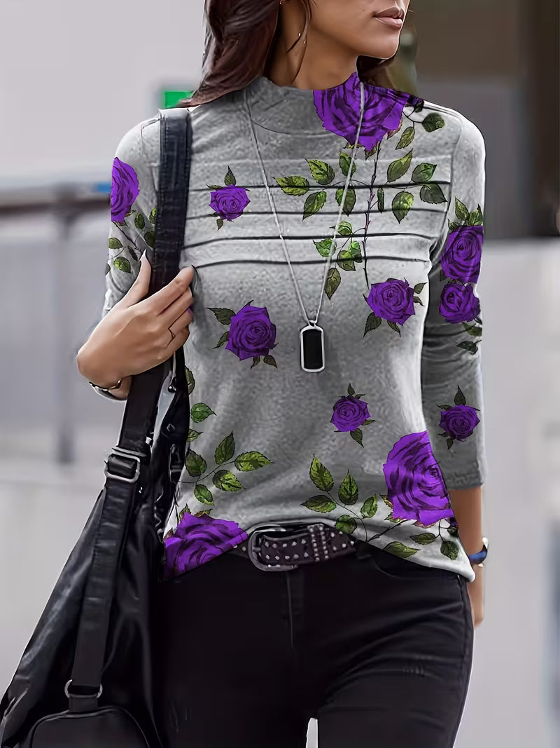 Zunni - Top De Cuello Alto Con Estampado Floral